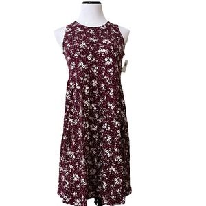 Old Navy sleeveless swing dress floral red and white NWT size small